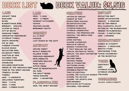 Ulalek Catdrazi Meme Eldrazi Proxy Commander Deck, 99.95 Cards + 5 Free Tokens | Cute Custom Full Art | MuraProxyArt