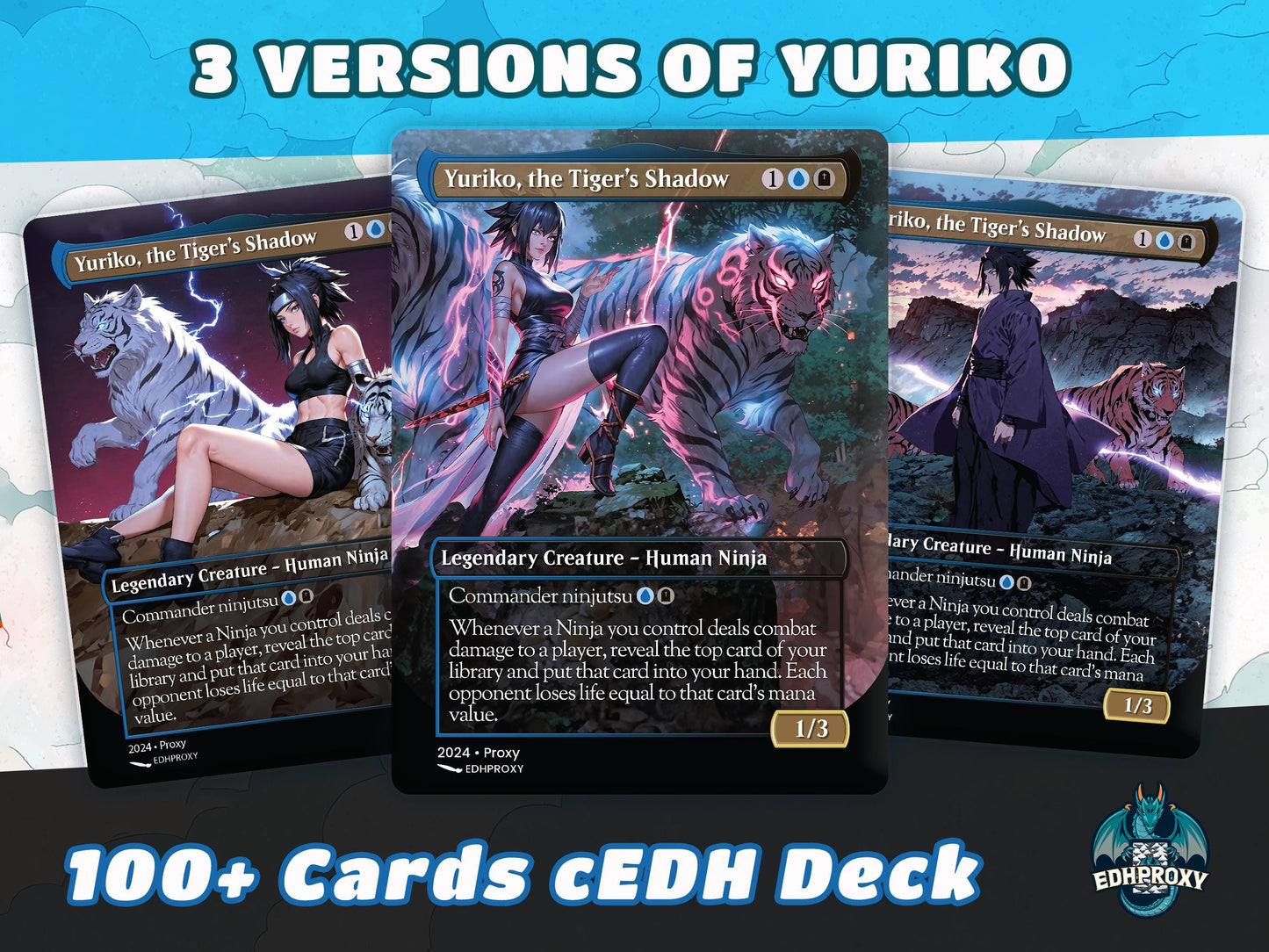 Yuriko Commander Deck Anime Style Custom MTG Cards Proxy EDH Premium High-Quality Ready to Play cEDH Beginner Friendly 100+ Cards