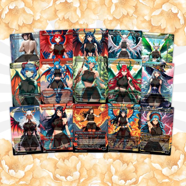 The Ur-Dragon Anime Waifu Commander | Custom Proxy EDH Dragon Tribal | Mystic MTG