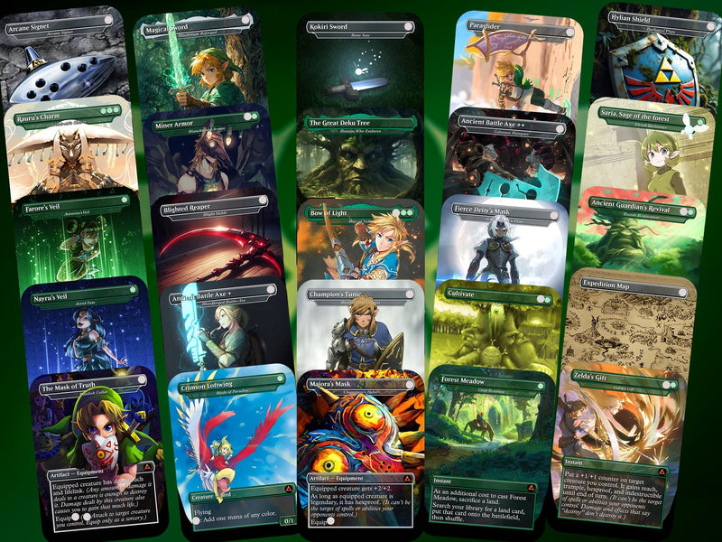 Ultimate Zelda MTG Commander Link & Triforce EDH Proxy Deck
