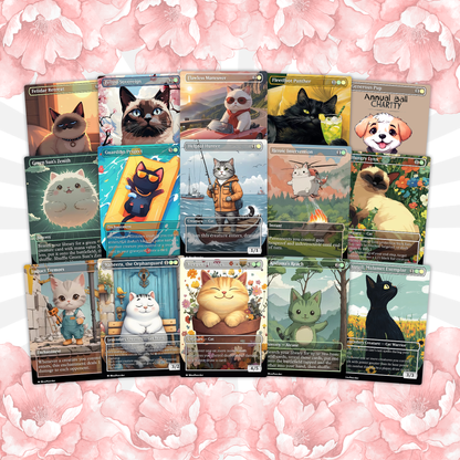 Rin and Seri Cat Dog Proxy Commander EDH Deck, 99.95 Cards + 8 Free Tokens | Cute Custom Full Art | MuraProxyArt