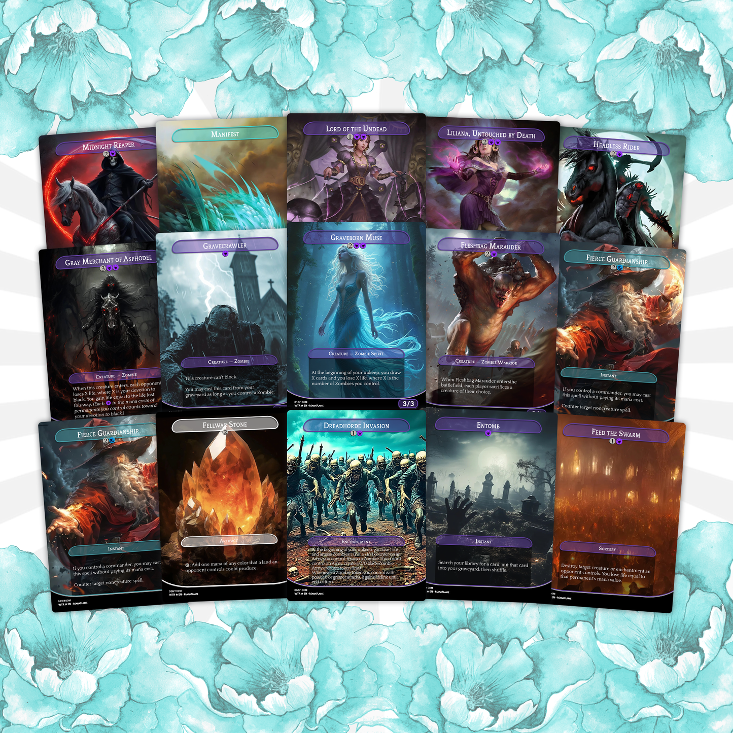 Wilhelt Zombie Tribal - 100 Proxy Cards - Commander EDH Deck - High Quality Altered Cards - Full ManaFlame Deck