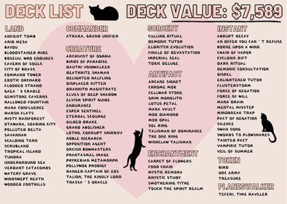 Atraxa Grand Unifier Proxy Commander Deck, 99.95 Cards + 3 Free Tokens | Cute Custom Full Art | MuraProxyArt