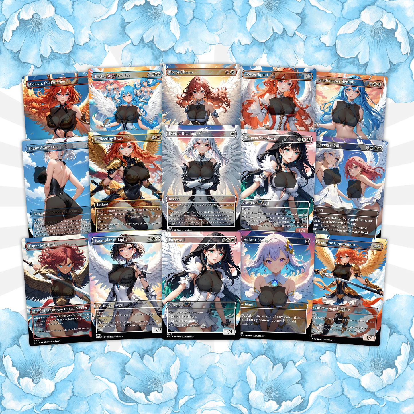 Aurelia Angels Extra Combats Anime Waifu Proxy Commander Deck Custom Proxy EDH Angel English High Quality Cards