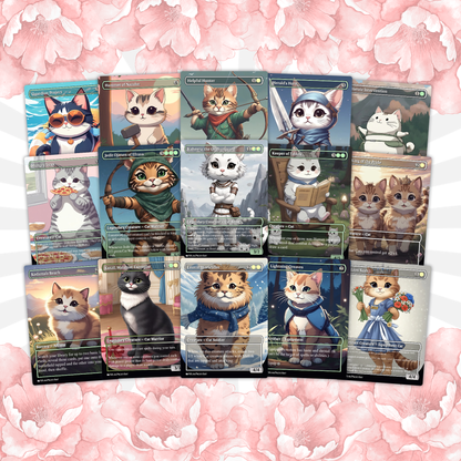 Arahbo Cat Tribal Proxy Commander Deck, 100 Cards + 14 Free Tokens | Cute Custom Full Art | MuraProxyArt