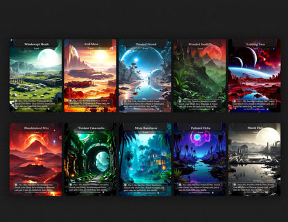 64 Custom Land Pack Dual, Fetch, Shock, Basic, Utility Lands Styles Premium Proxies
