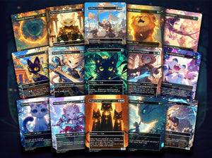 Arahbo Cat Tribal EDH Proxy Deck | Anime Custom Art, Foil Options, Custom Commander Deck + 14 Chibi Tokens