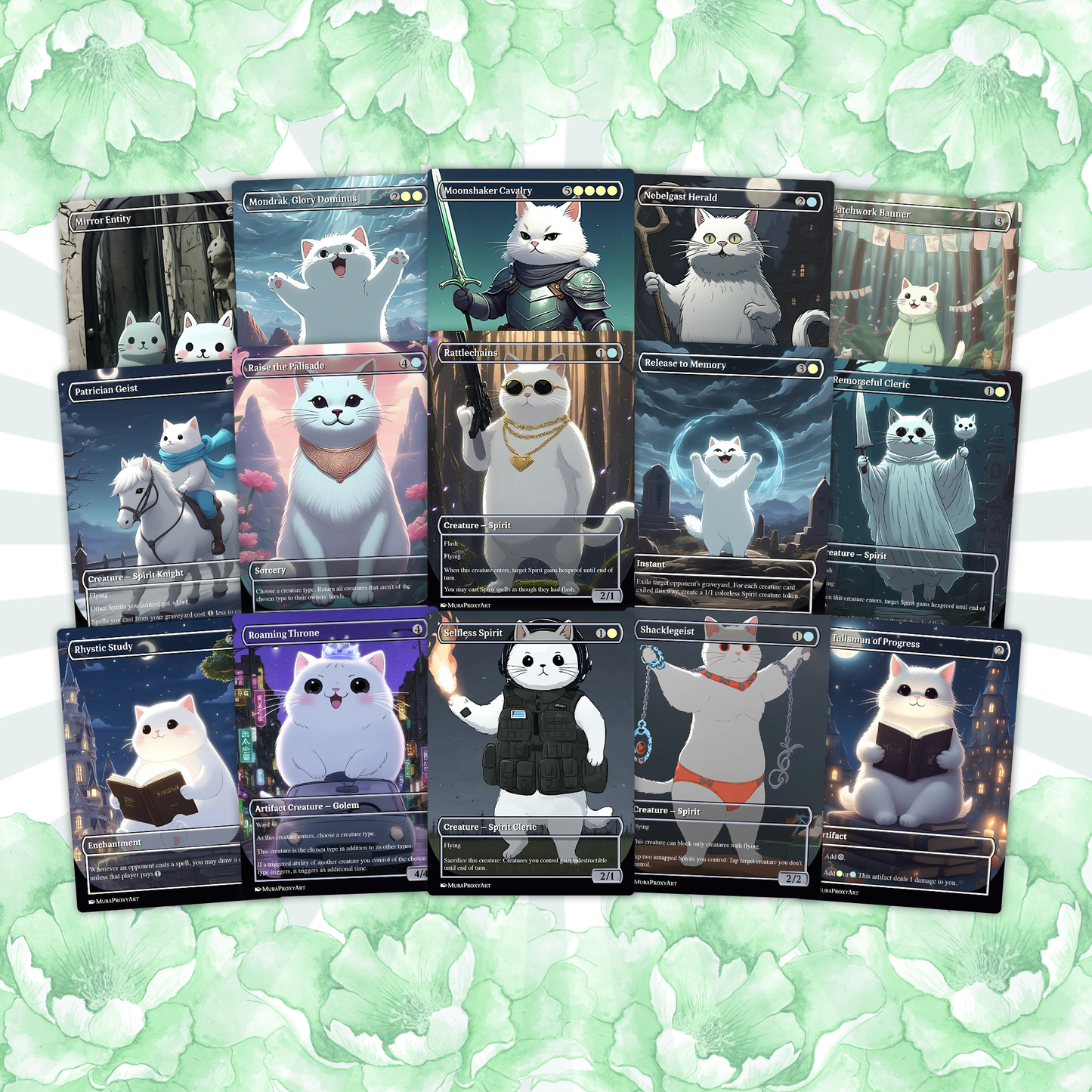 Millicent Spirit Tribal Proxy Commander Deck, 100 Cards + 6 Free Tokens | Cute Custom Full Art | MuraProxyArt