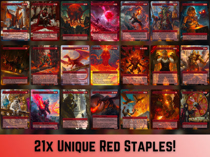 105 Card Commander Staples Super Mega Bundle - Gift - All 5xColors -Unique Full-art Custom Magic proxies-High Quality Cards for your decks!