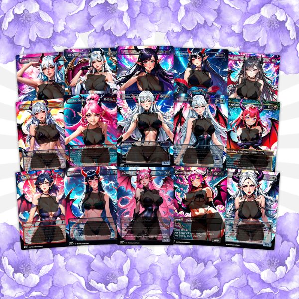 Demon Tribal Anime Waifu Commander | Special Edition Custom EDH | High-Quality MTG Proxy