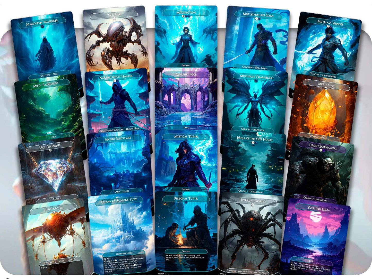 Yuriko Ninja Tribal - 100 Proxy Cards - Commander EDH Deck - High Quality Altered Cards - Full ManaFlame Deck