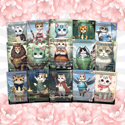 Arahbo Cat Tribal Proxy Commander Deck, 99.95 Cards + 14 Free Tokens | Cute Custom Full Art | MuraProxyArt