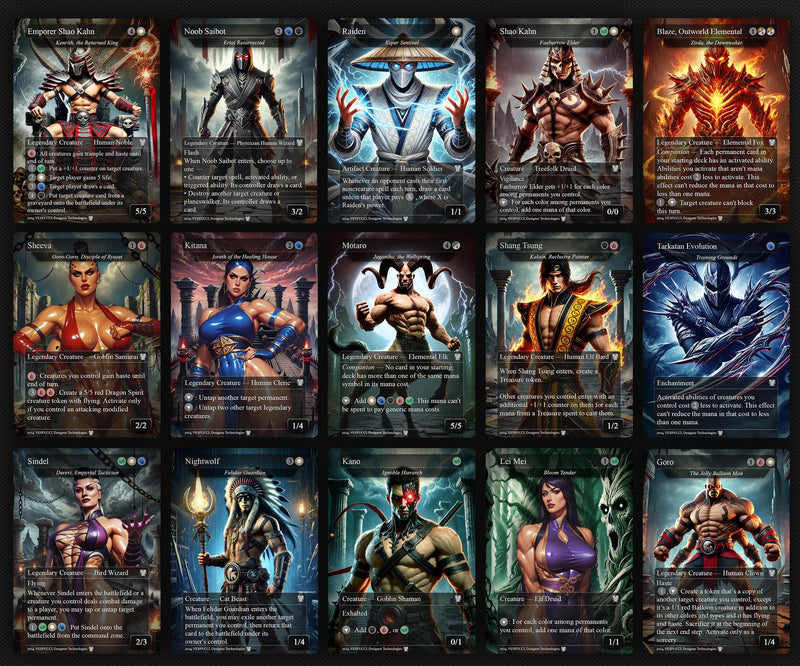 Marvel vs Mortal Kombat, Duel Decks, 2 EDH Decks, Kenrith the Returned King vs Captain America EDH Deck, 216 Total Proxy Cards