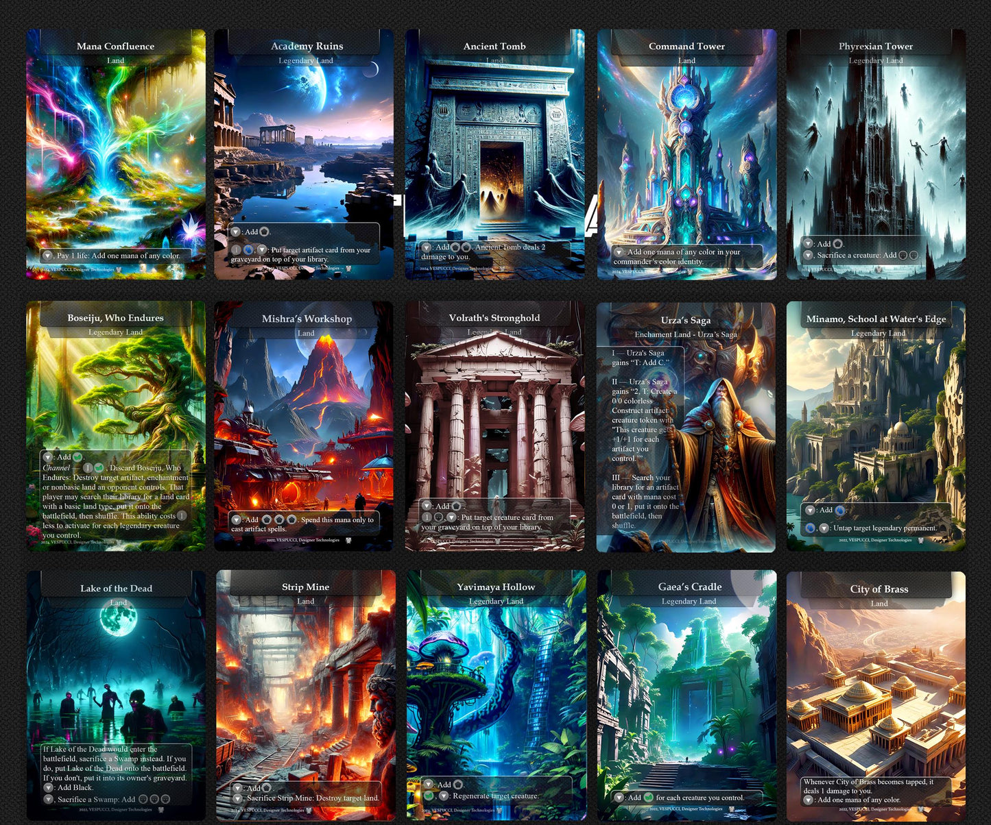 64 Custom Land Pack Dual, Fetch, Shock, Basic, Utility Lands Styles Premium Proxies