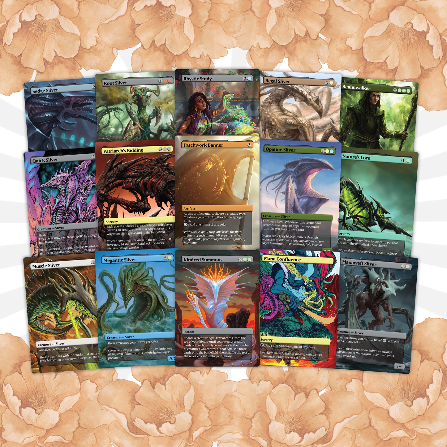 The First Sliver Custom Commander Deck - Proxy - Perfect Magic Gift - Tokens Included - Sliver Tribal Deck - Premium 109.95 card EDH Deck