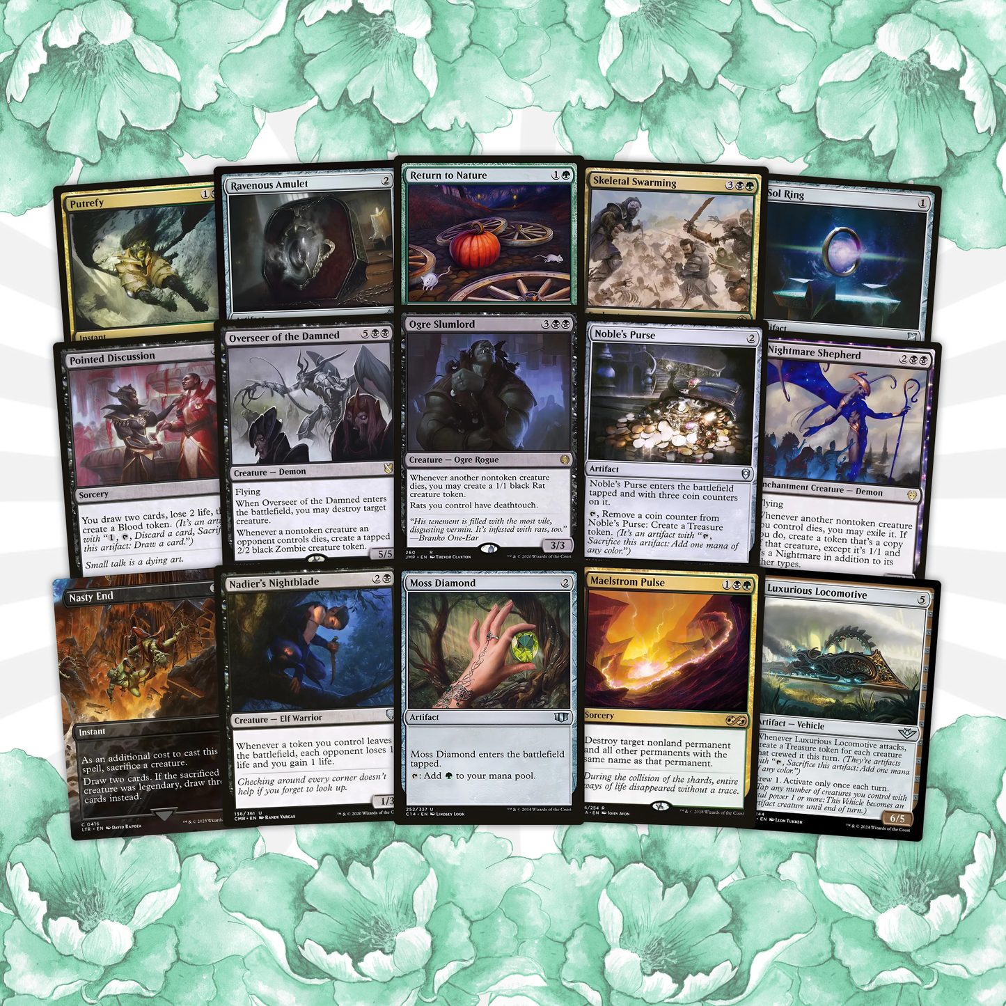 MTG Commander Deck EDH Deck Chatterfang, Squirrel General 100 Magic Cards Custom Deck Squirrels Tokens Green Black Golgari