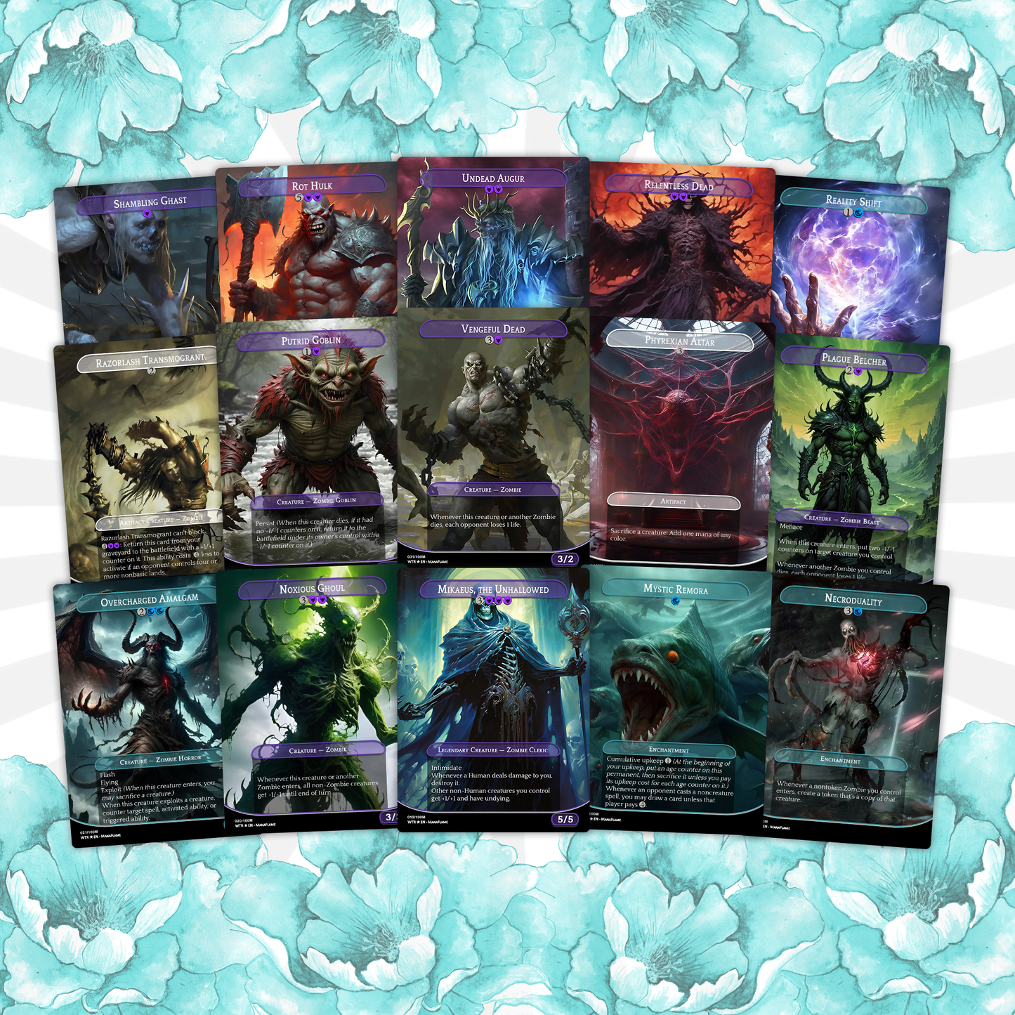 Wilhelt Zombie Tribal - 99.95 Proxy Cards - Commander EDH Deck - High Quality Altered Cards - Full ManaFlame Deck