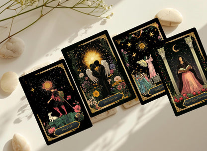 Arcane Moon Tarot Deck, Tarot Card Deck, Tarot Deck with Guidebook, 78 Card Tarot Cards, Custom Tarot Deck
