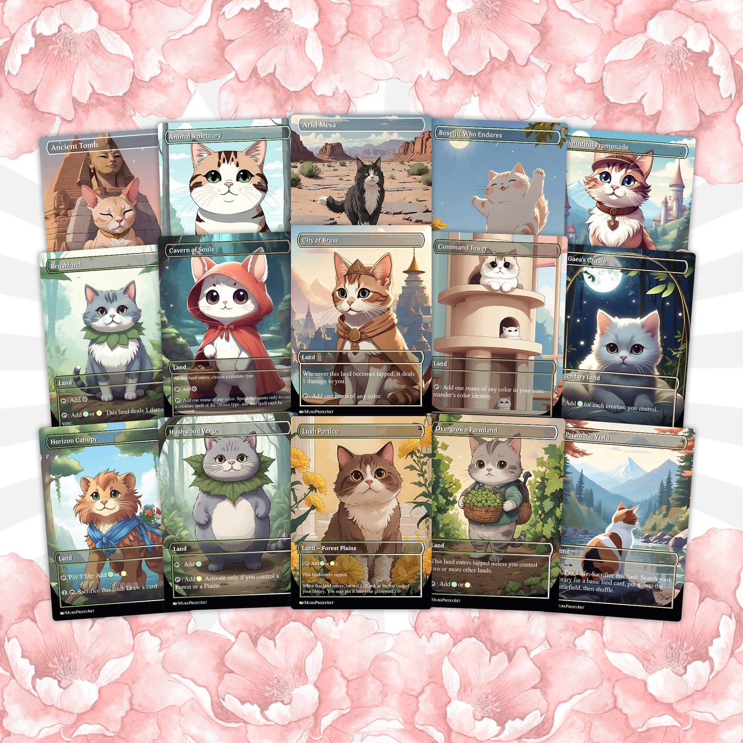 Arahbo Cat Tribal Proxy Commander Deck, 99.95 Cards + 14 Free Tokens | Cute Custom Full Art | MuraProxyArt