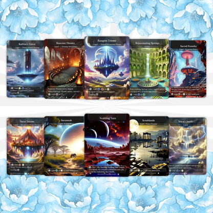 90 Custom Land Pack Dual, Fetch, Shock, Triome, Bond, Surveil, Basic, Artifact, & Utility Styles Premium Proxies