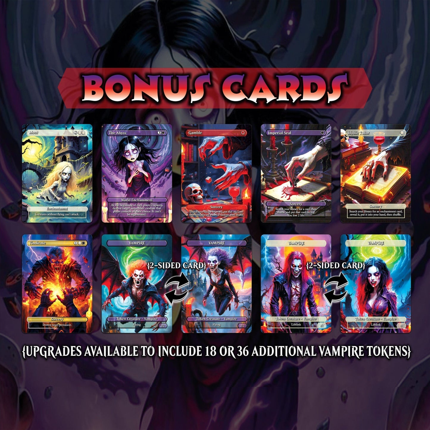 Vampire Commander Deck - Edgar Markov High Quality MTG Proxies for EDH, Full 99.95 Card Ready to Play Deck with Custom Art + Bonus