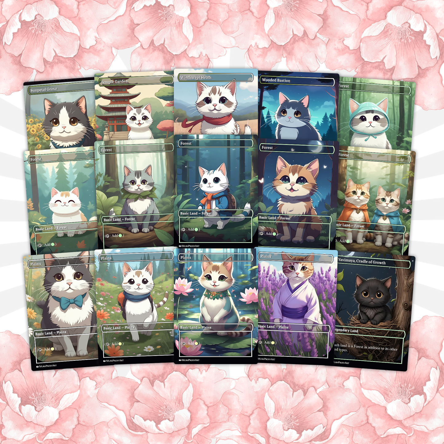 Arahbo Cat Tribal Proxy Commander Deck, 99.95 Cards + 14 Free Tokens | Cute Custom Full Art | MuraProxyArt