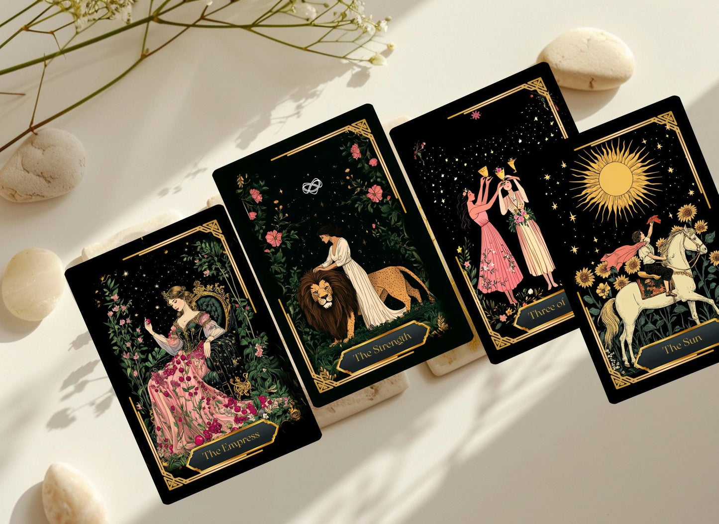 Arcane Moon Tarot Deck, Tarot Card Deck, Tarot Deck with Guidebook, 78 Card Tarot Cards, Custom Tarot Deck