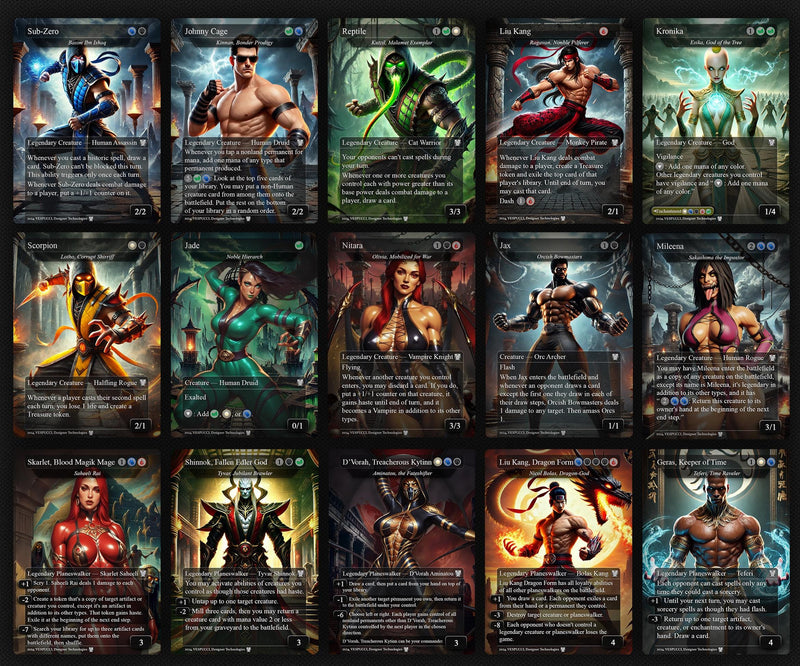 Marvel vs Mortal Kombat, Duel Decks, 2 EDH Decks, Kenrith the Returned King vs Captain America EDH Deck, 216 Total Proxy Cards