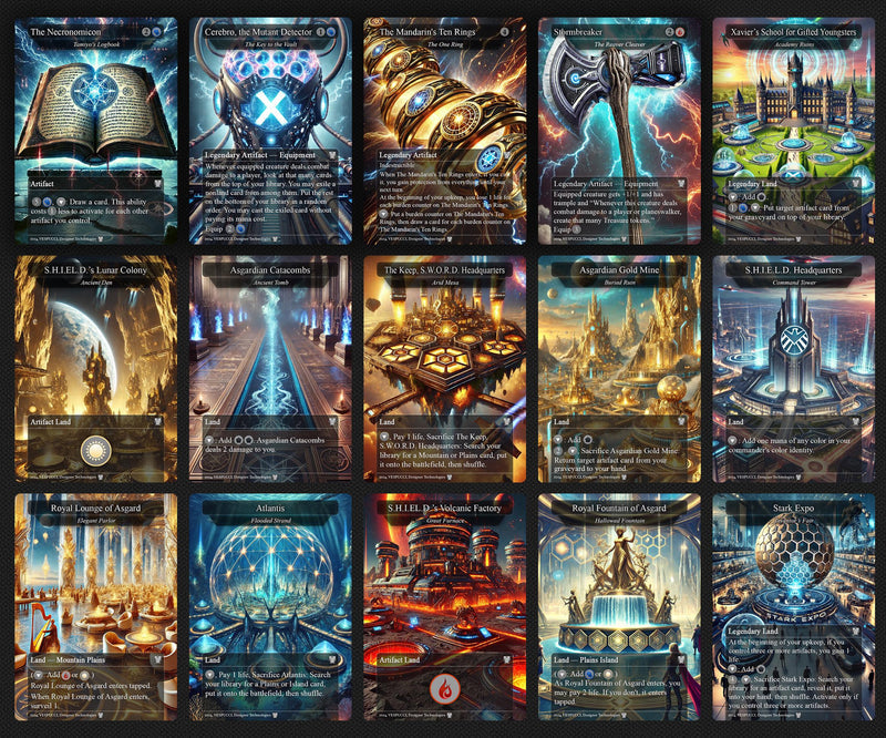 Captain America EDH Deck, 113 Cards, 13 Sideboard, Includes all major characters, Captain America Equipment Deck, Custom Proxies