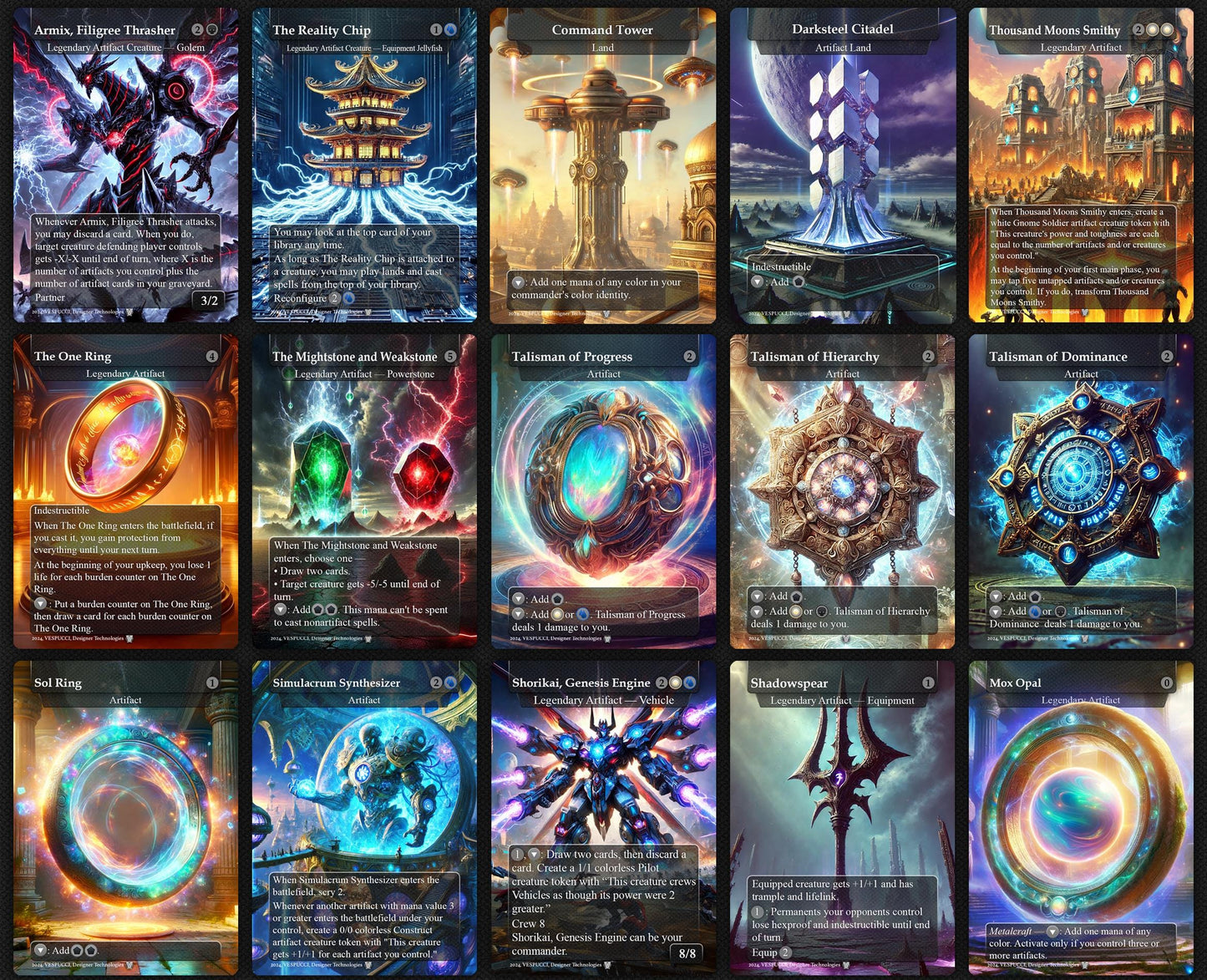 Urza, Chief Artificer Affinity Deck, 120 Cards, 14 Sideboard, 6 Tokens Includes All Main Urza's, Shorikai, Artifacts, Custom