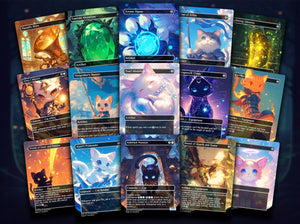 Arahbo Cat Tribal EDH Proxy Deck | Anime Custom Art, Foil Options, Custom Commander Deck + 14 Chibi Tokens