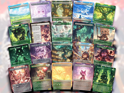 Chibi Catgirl MTG Deck - Arahbo EDH | Competitive Roar of the World | 100+ Premium Custom Cards