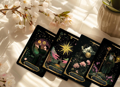 Arcane Moon Tarot Deck, Tarot Card Deck, Tarot Deck with Guidebook, 78 Card Tarot Cards, Custom Tarot Deck