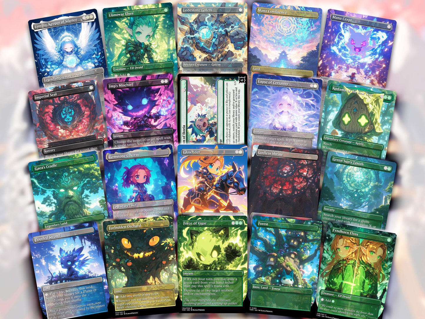 Chibi Anime MTG Deck EDH Tymna and Kodama Premium Quality Proxy 100+ Cards