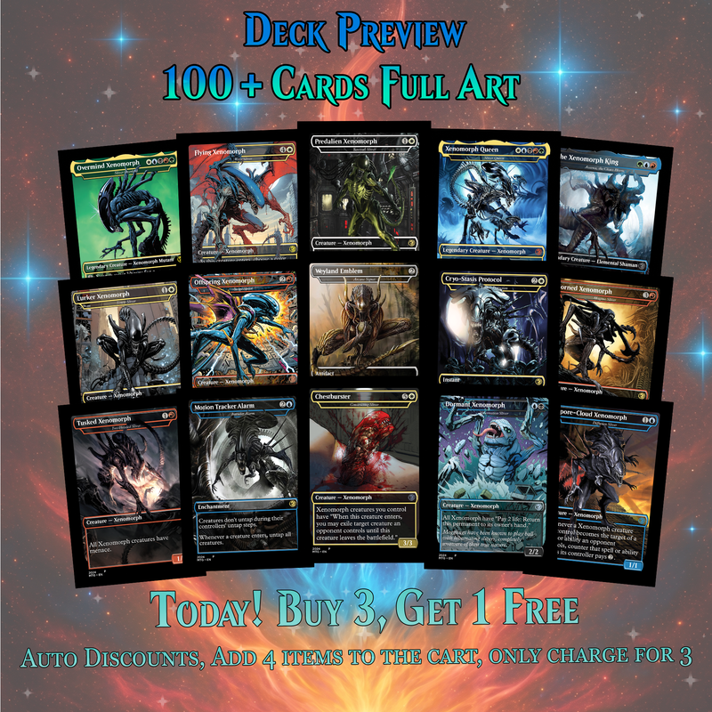 | New | Xenomoth ALIEN COMMANDER MTG PROXY DECK – COLLECTOR SET (113 CARDS)