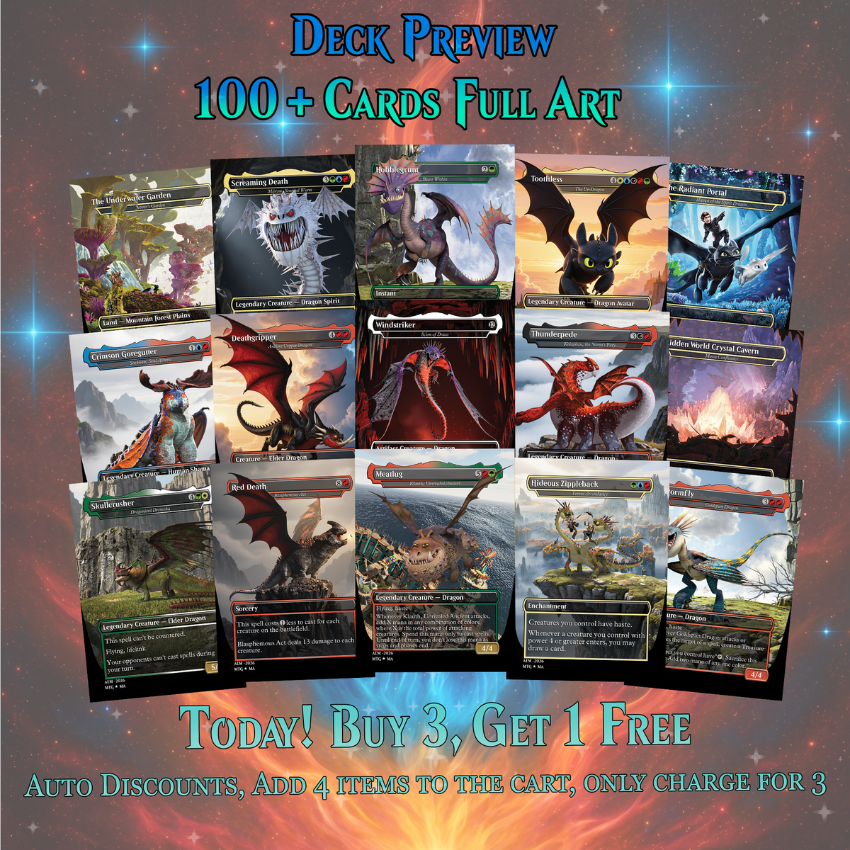 | New | HOW TO TRAIN YOUR DRAGON COMMANDER DECK – PREMIUM COLLECTOR SET (116 CARDS)