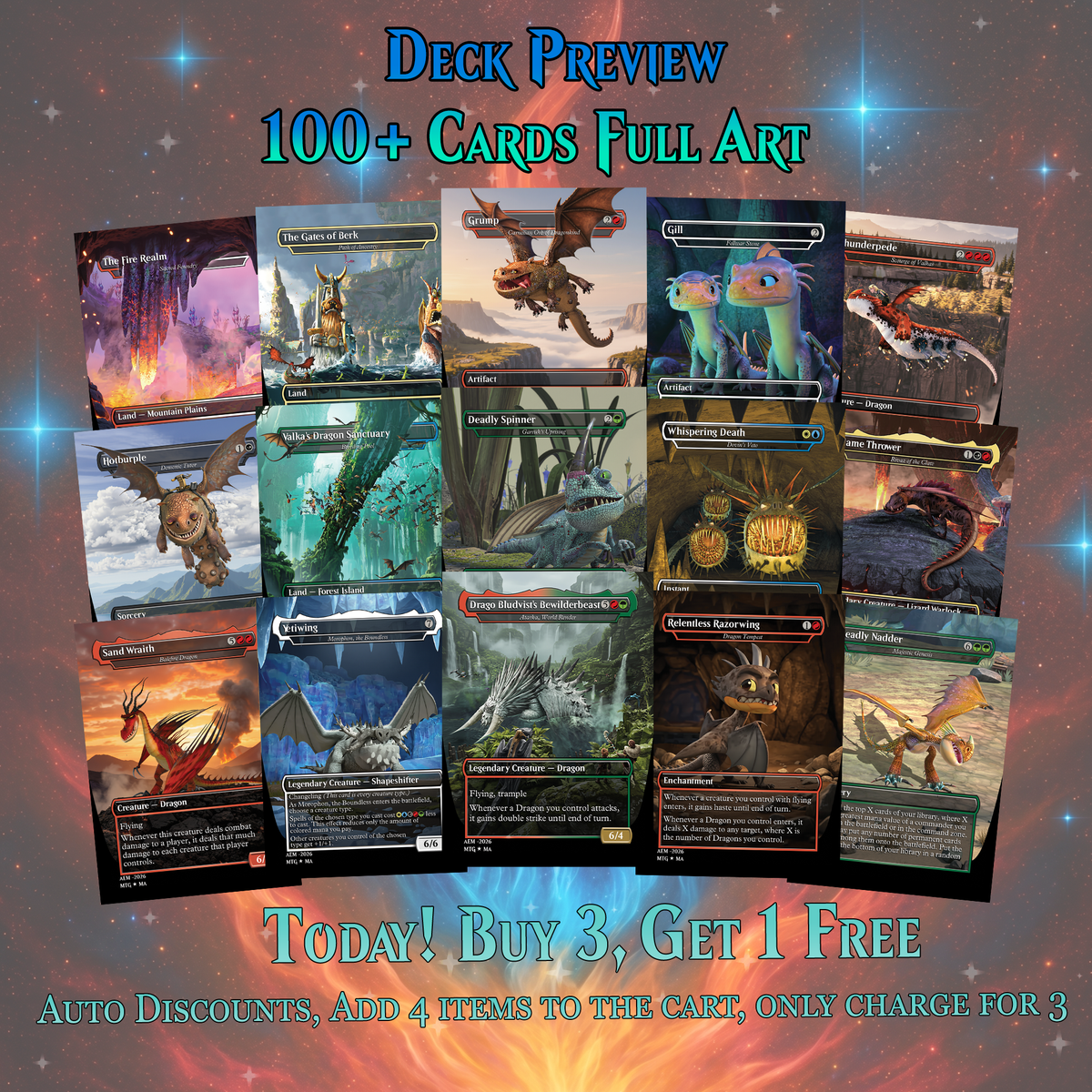 | New | HOW TO TRAIN YOUR DRAGON COMMANDER DECK – PREMIUM COLLECTOR SET (116 CARDS)