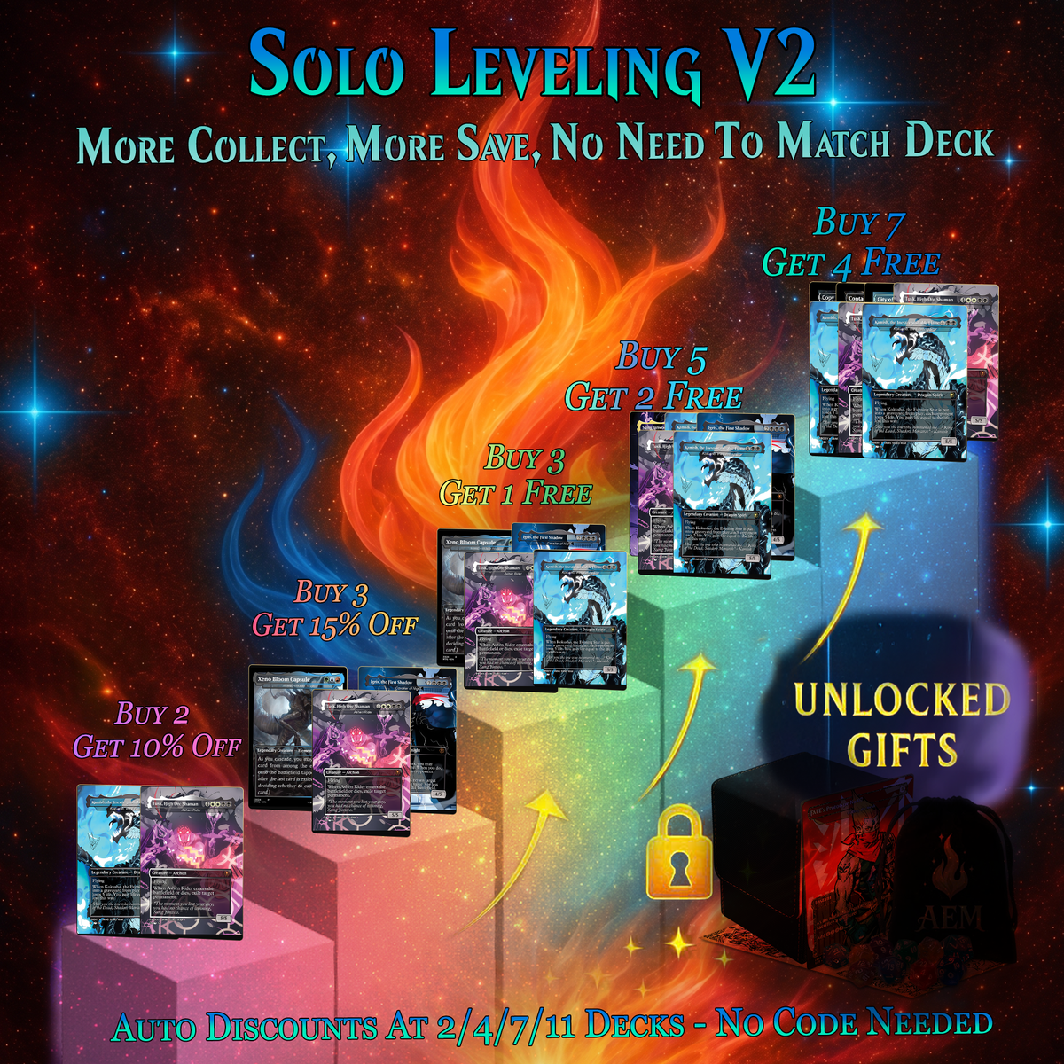 | New | SOLO LEVELING COMMANDER DECK – VERSION 2 – PREMIUM COLLECTOR SET (117 CARDS)