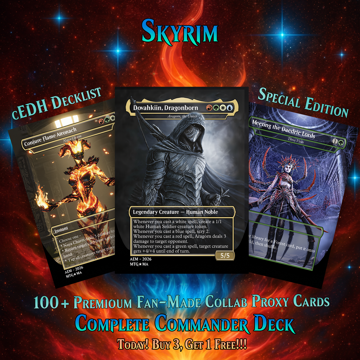 | New | SKYRIM THEMED COMMANDER DECK – PREMIUM COLLECTOR SET (116 CARDS)