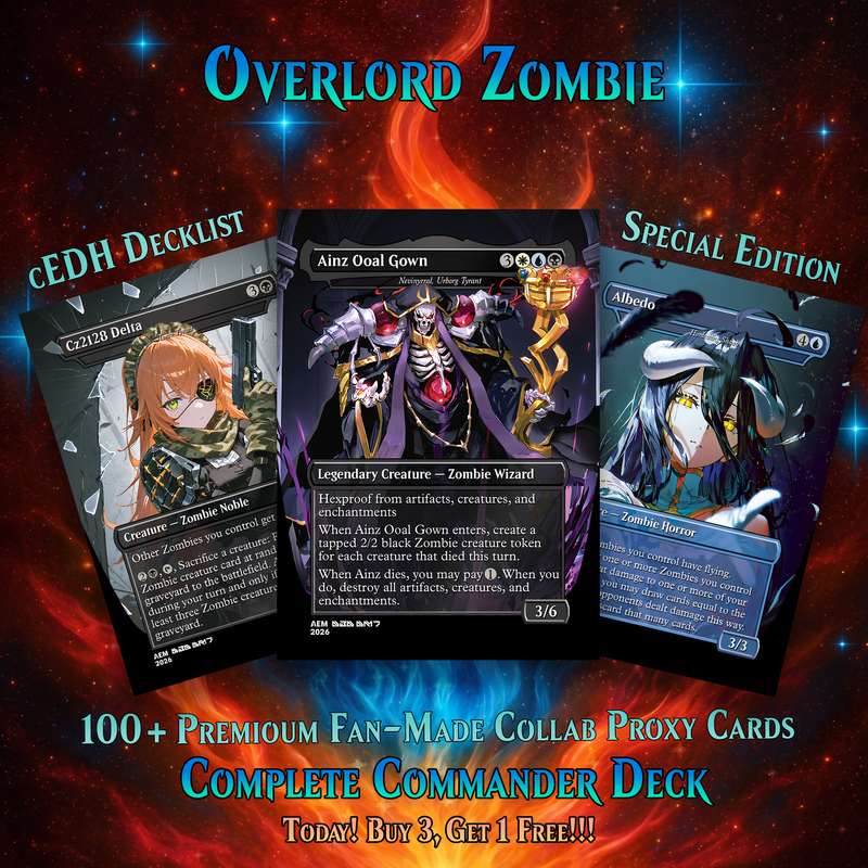 | New | OVERLORD ZOMBIE TRIBAL MTG PROXY COMMANDER DECK – PREMIUM COLLECTOR SET (100 CARDS)