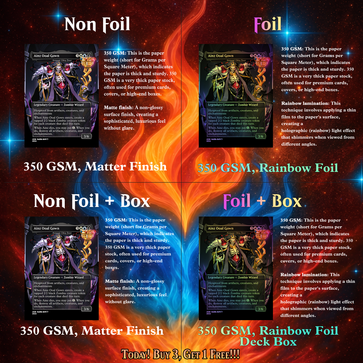 | New | OVERLORD ZOMBIE TRIBAL MTG PROXY COMMANDER DECK – PREMIUM COLLECTOR SET (100 CARDS)