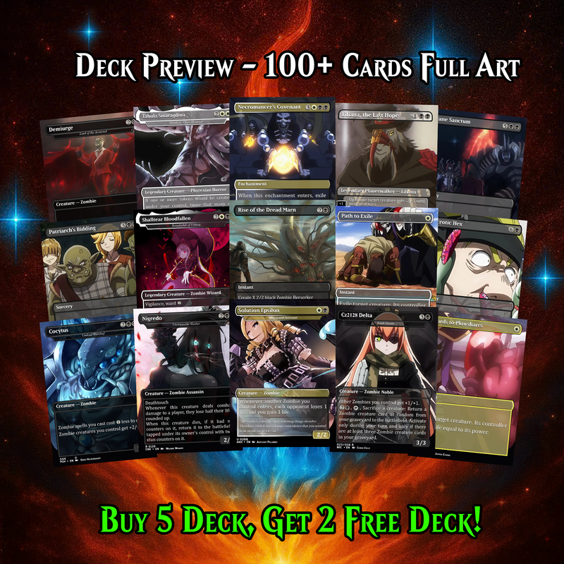 OVERLORD ZOMBIE TRIBAL MTG PROXY COMMANDER DECK – PREMIUM COLLECTOR SET (100 CARDS)