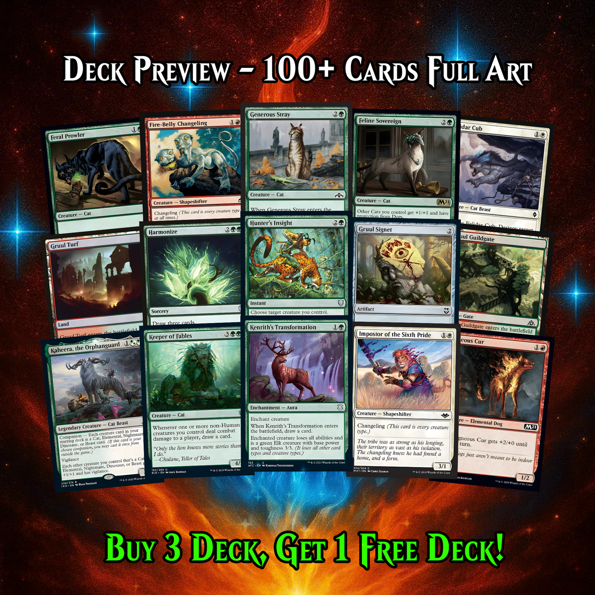 | We Have Discontinued Production | Dogs & Cats  Commander Deck PREMIUM COLLECTOR SET | 101 CARDS