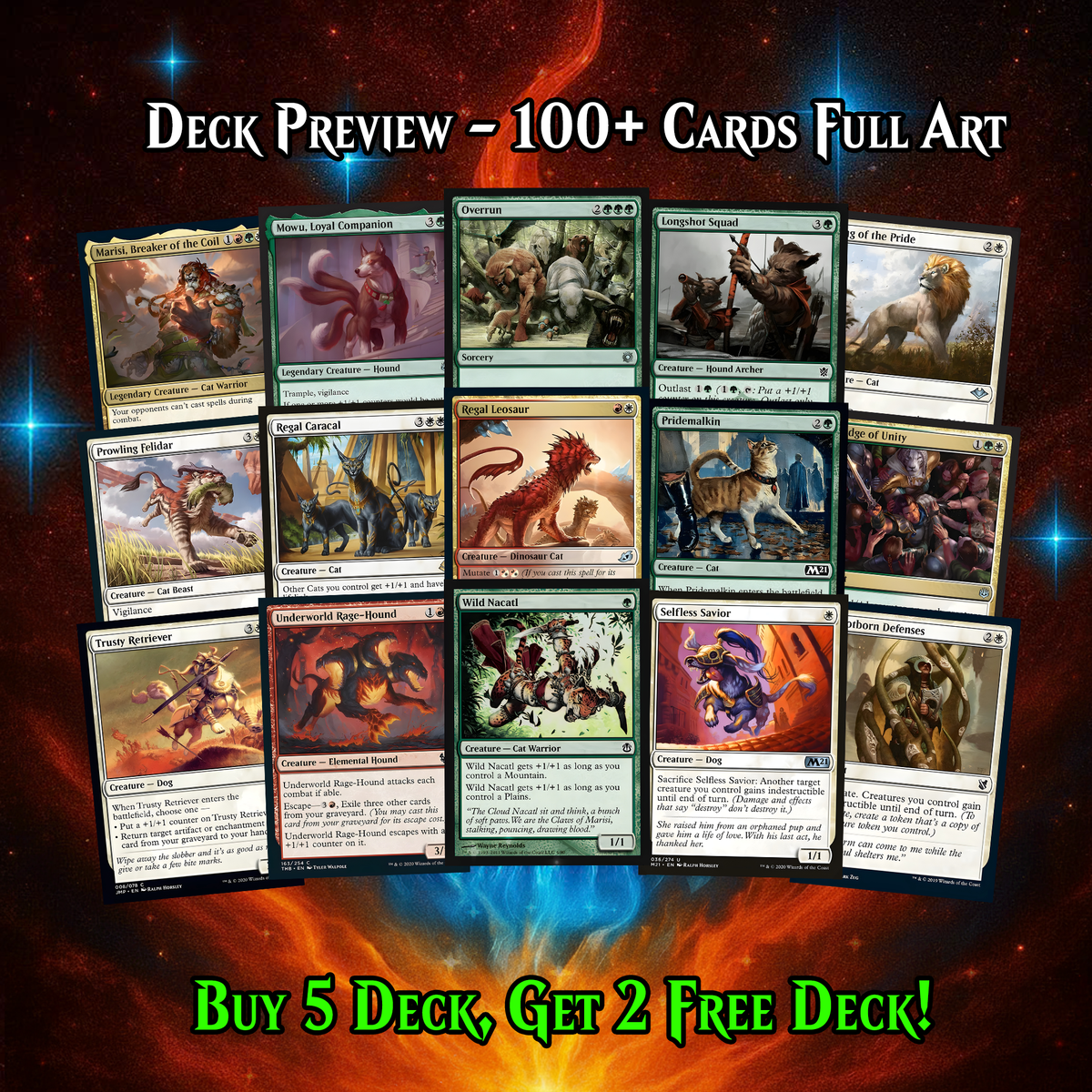 | We Have Discontinued Production | Dogs & Cats  Commander Deck PREMIUM COLLECTOR SET | 101 CARDS