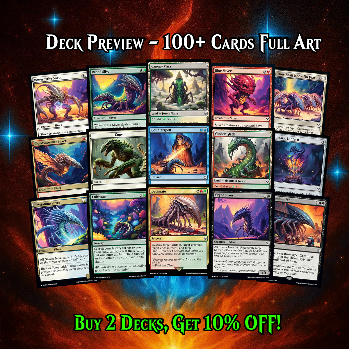 SLIVER TRIBAL COMMANDER DECK – PREMIUM COLLECTOR SET (113 CARDS)