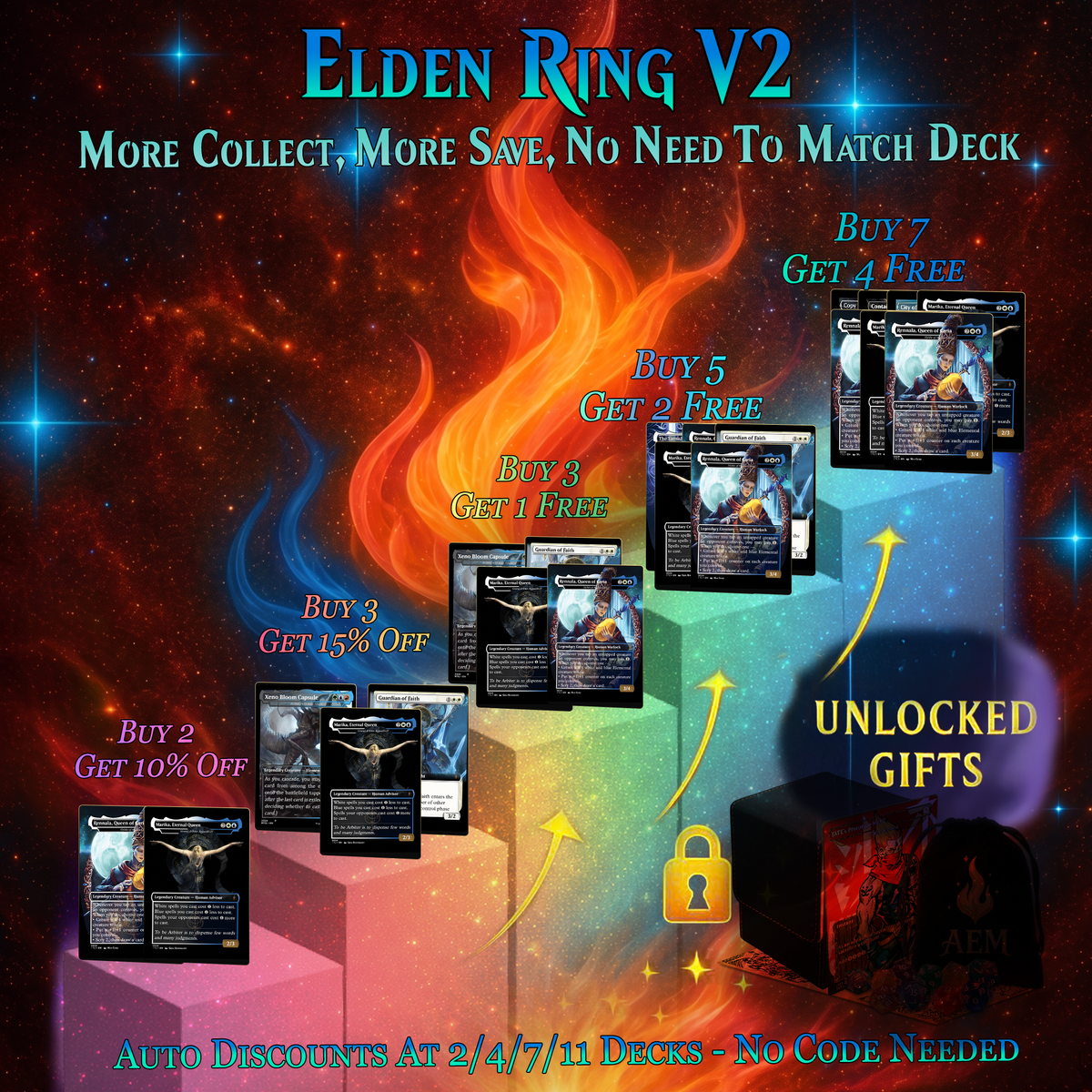 | New | ELDEN RING THEMED DUAL-COMMANDER MTG PROXY DECK – PREMIUM COLLECTOR SET (114 CARDS)