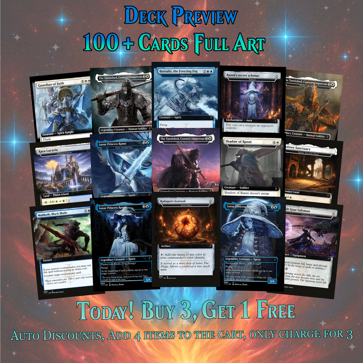 | New | ELDEN RING THEMED DUAL-COMMANDER MTG PROXY DECK – PREMIUM COLLECTOR SET (114 CARDS)