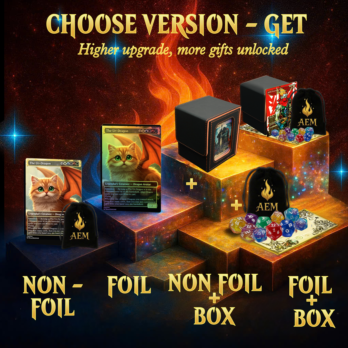 UR-DRAGON CUTE CAT COMMANDER DECK – PREMIUM COLLECTOR SET  (110 CARDS)