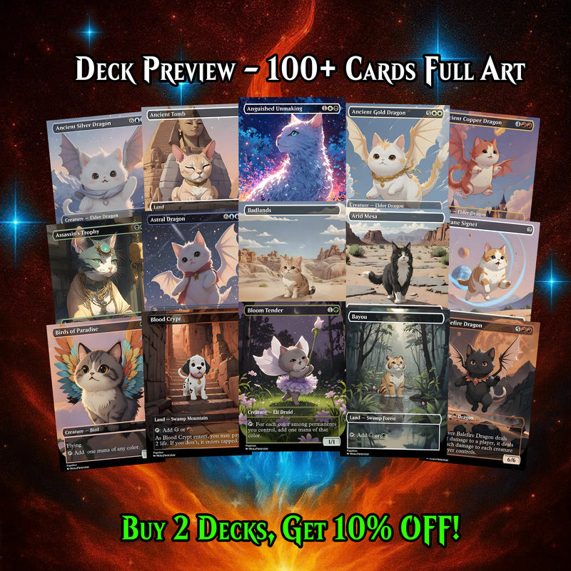 UR-DRAGON CUTE CAT COMMANDER DECK – PREMIUM COLLECTOR SET  (110 CARDS)