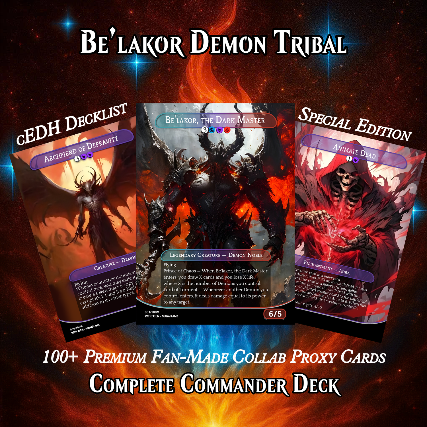 BE’LAKOR DEMON TRIBAL COMMANDER DECK – PREMIUM COLLECTOR SET  (108 CARDS)